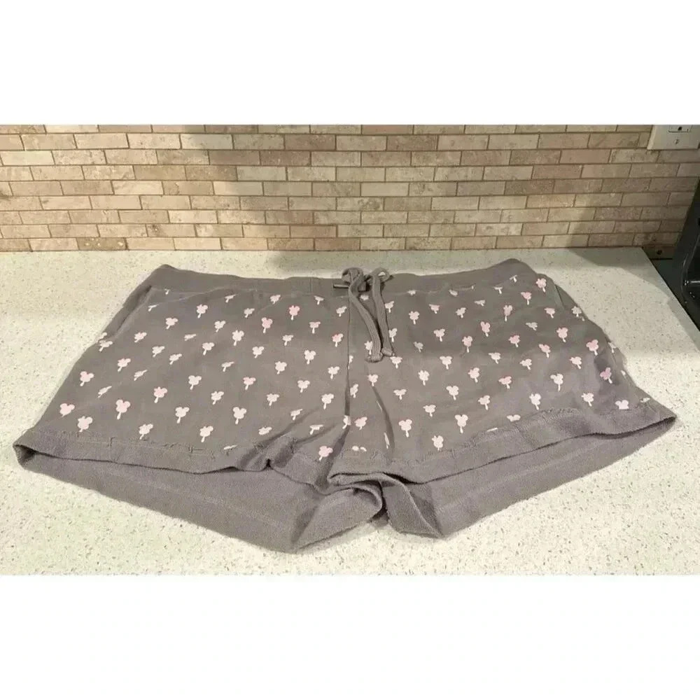 Disney Parks Women Gray/Pink Mickey Mouse Ice Cream Printβ Shorts #32